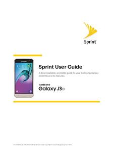 Samsung Galaxy J3 6 Sprint manual. Tablet Instructions.